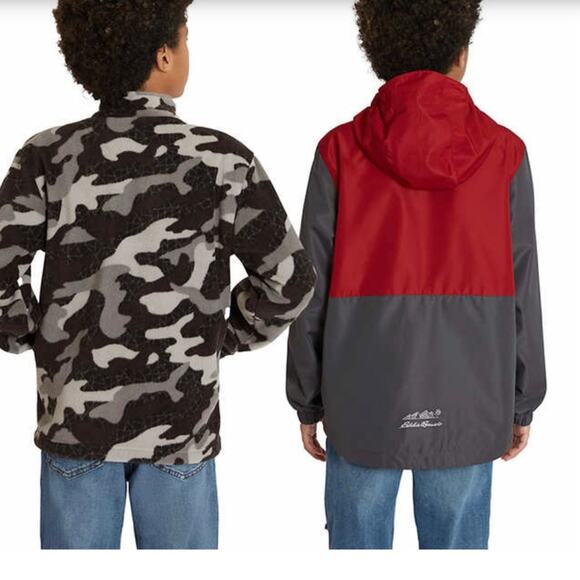 Eddie Bauer Boys' Lone Peak 3-In-1 black Red Jacket size 7/8 New - Picture 2 of 8